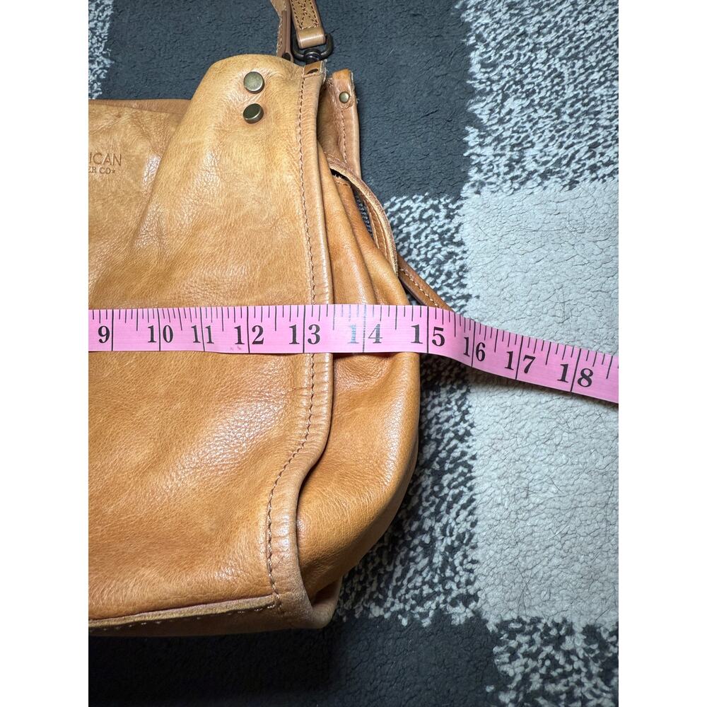 American Leather Co lenox tan‎ triple entry shoulder satchel bag quiet luxury - Picture 7 of 8